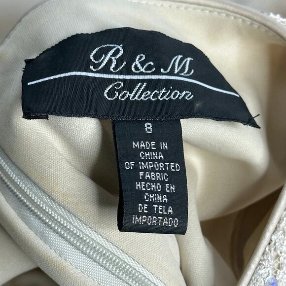 NWD R&M Collection Beige 2PC Special Occasion Evening Gown Formal Womens Size 8 - Picture 9 of 16